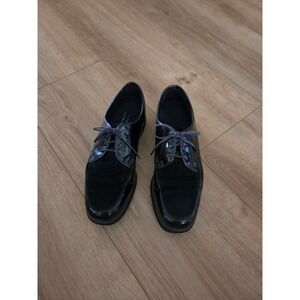 Hush Puppies‎ Black Leather and Suede Dress Shoes Oxford Lace Up